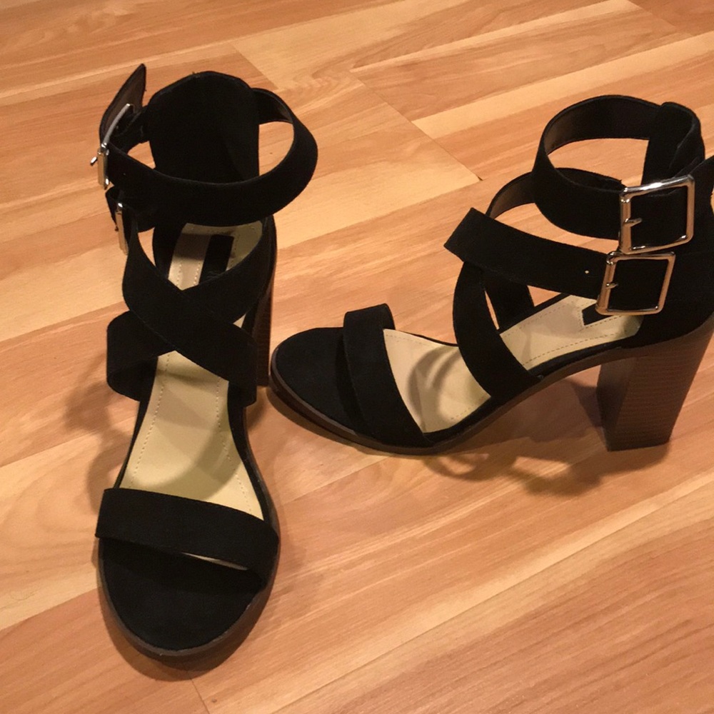 Black Strappy Sandal Heels